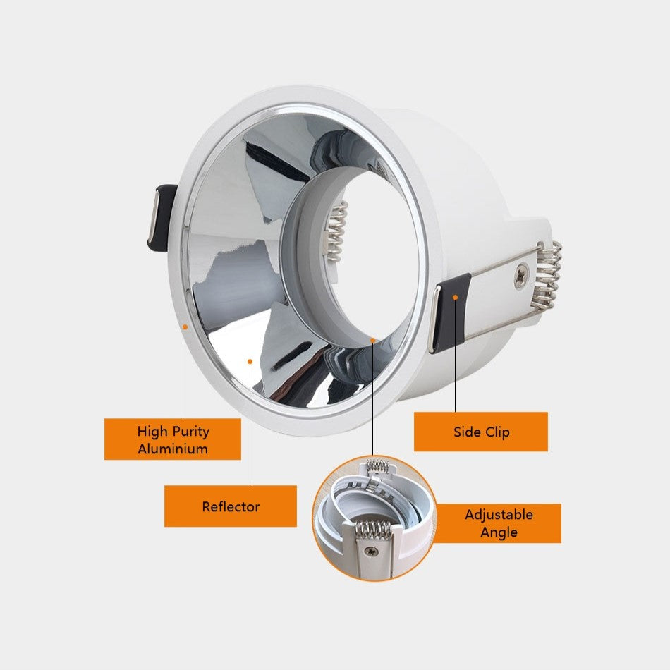 PLH Extra Slim Trim GU10 Aluminium Casing with Reflector