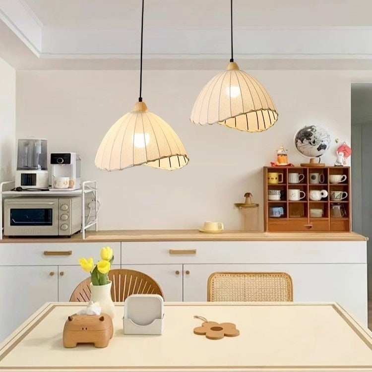 PLH Japanese Retro Rattan Wabi-Sabi Style Pendant Light with E27 Tri Tone Bulb
