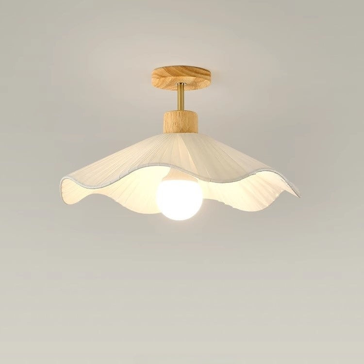 PLH NORDIC Creamy Petal Cloth Corridor Ceiling Light with E27 Tri Tone Light Bulb