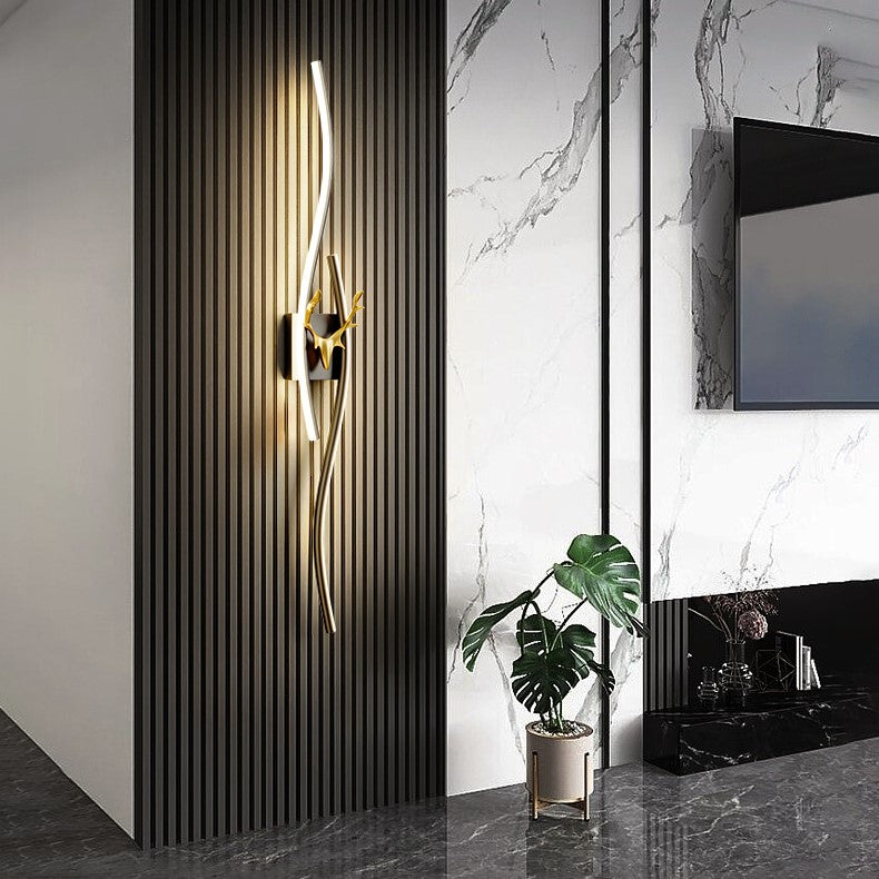 PLH LUX Creative Curve Seawave TV Feature Wall Lamp