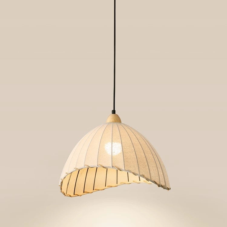 PLH Japanese Retro Rattan Wabi-Sabi Style Pendant Light with E27 Tri Tone Bulb