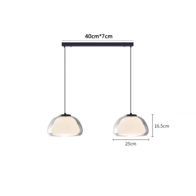 PLH ITL Cotton Candy Sapphire Glass Tri Tone Pendant Light
