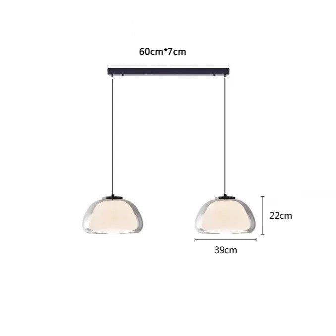 PLH ITL Cotton Candy Sapphire Glass Tri Tone Pendant Light