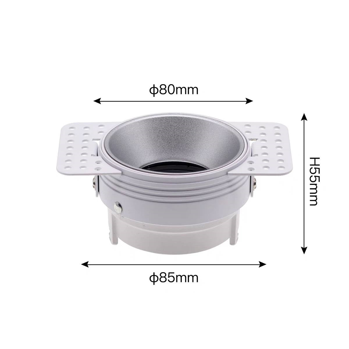 PLH Recessed Trimless LED Halogen GU10/MR16 Light Bulb Casing