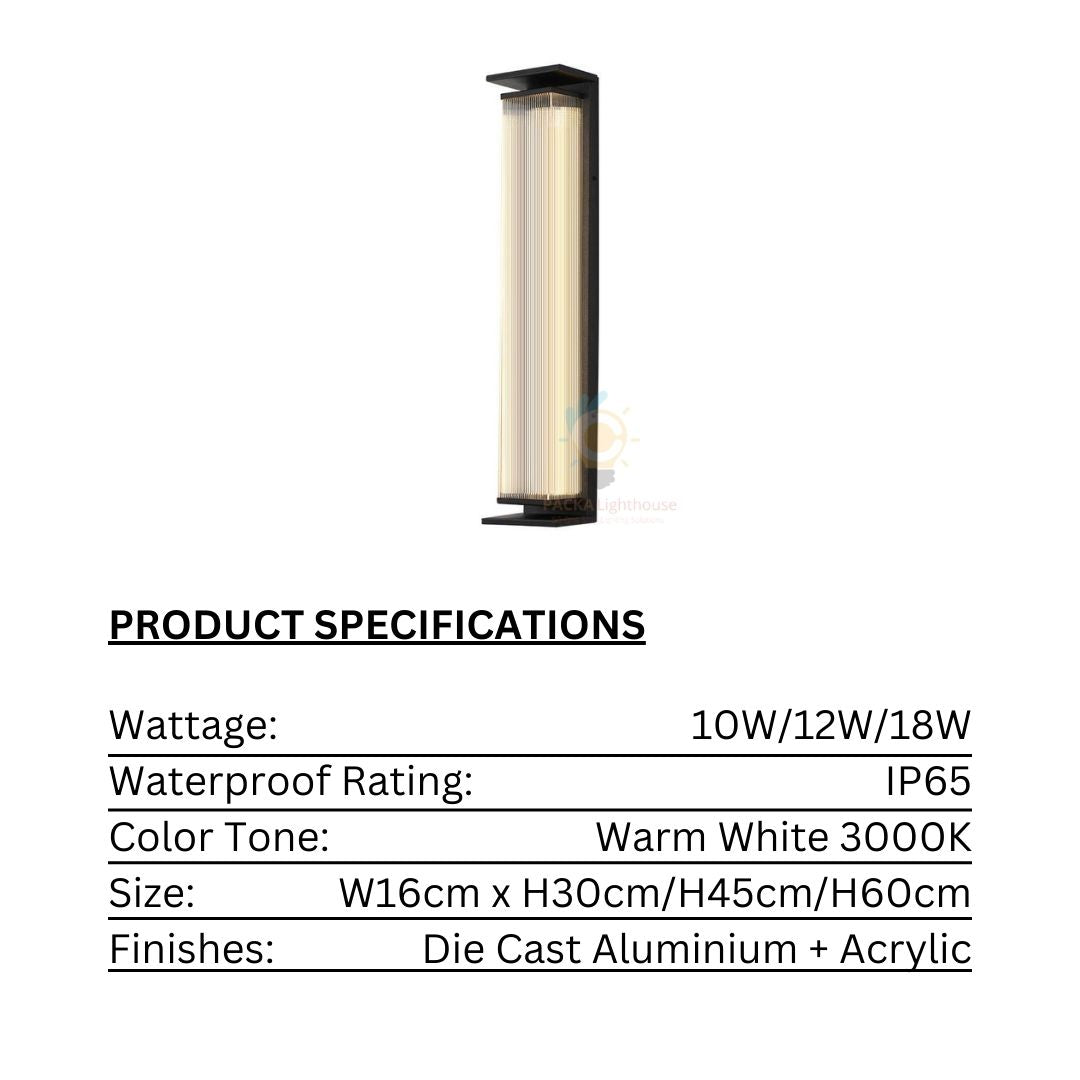 PLH GRLL Outdoor IP65 Waterproof LED Wall Light with Strong Seal Warm White 3000K