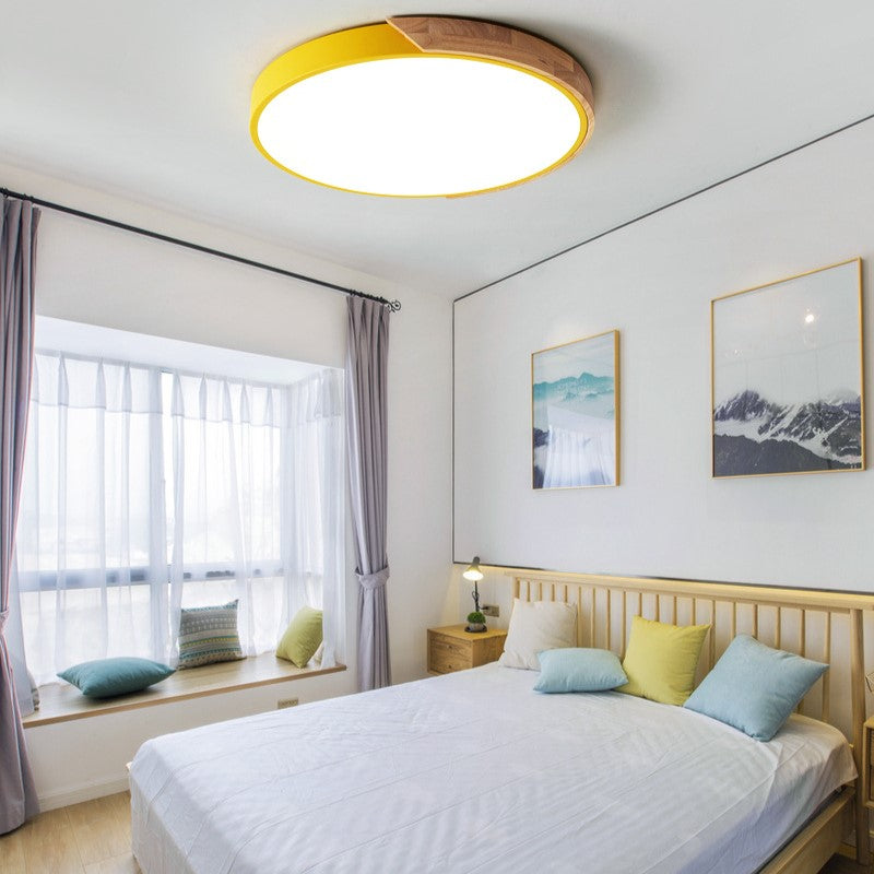 PLH Wooden and Acrylic LED Ceiling Light Tri Tones with Remote Control