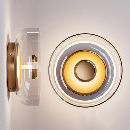 PLH LUX Crystal Glass Round Disc Wall Light