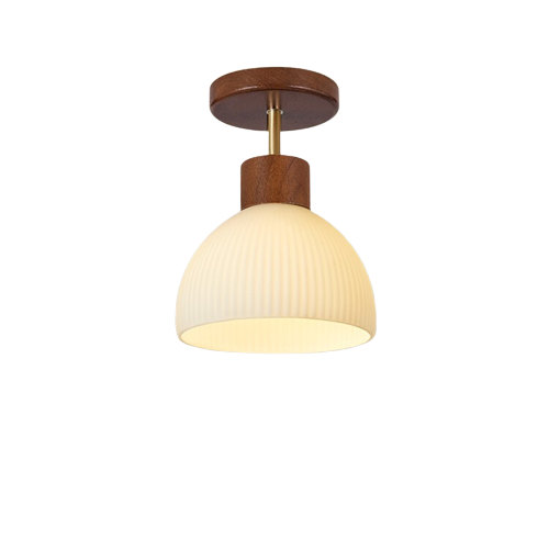 PLH Wooden Surface Mount Ceiling Light with E27 Light Bulb Tri Tone