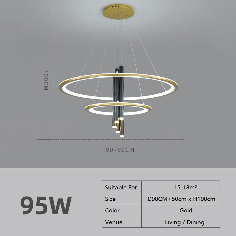 PLH NORDIC Chandelier Candle Halo Pendant Light