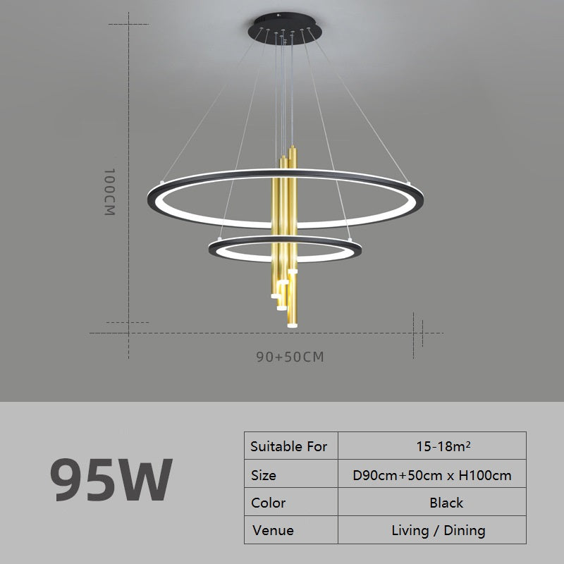 PLH NORDIC Chandelier Candle Halo Pendant Light
