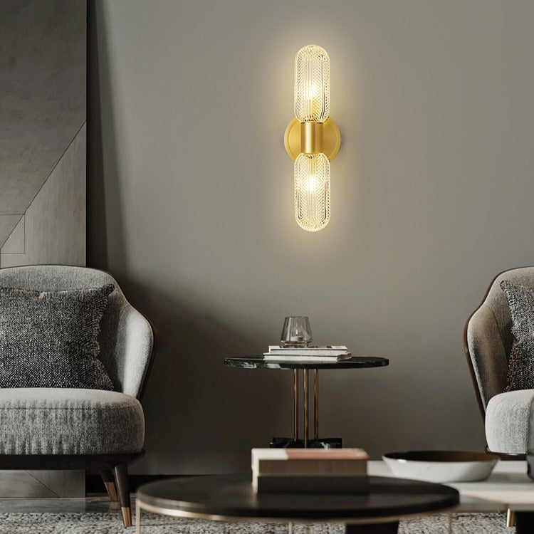 PLH LUX Bali Glass and Copper Wall Light with G9 Bulb