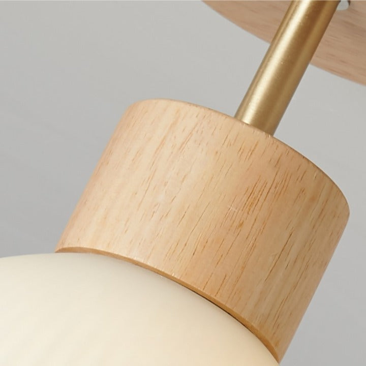 PLH Wooden Surface Mount Ceiling Light with E27 Light Bulb Tri Tone