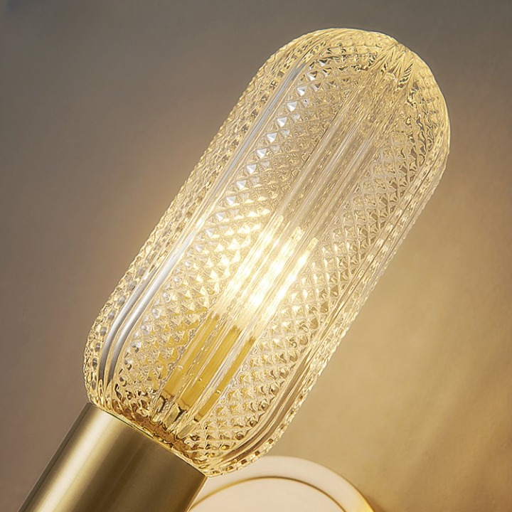 PLH LUX Bali Glass and Copper Wall Light with G9 Bulb
