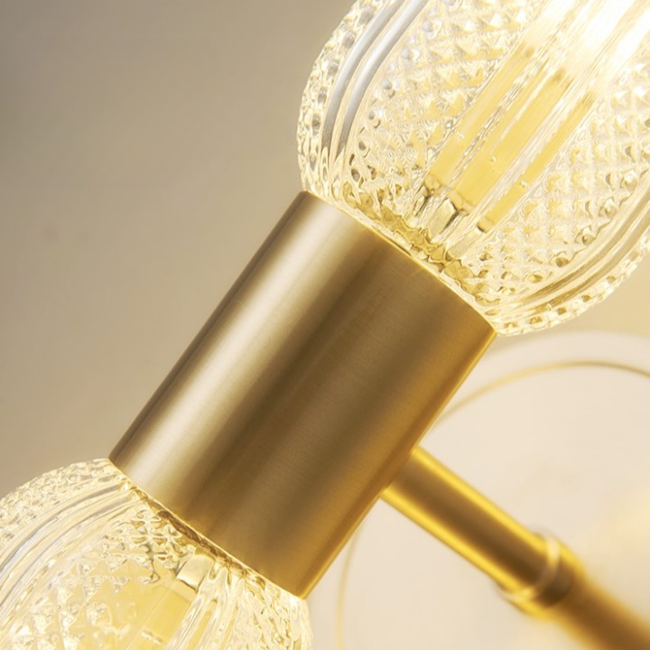 PLH LUX Bali Glass and Copper Wall Light with G9 Bulb