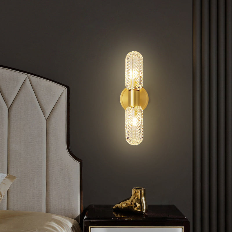 PLH LUX Bali Glass and Copper Wall Light with G9 Bulb