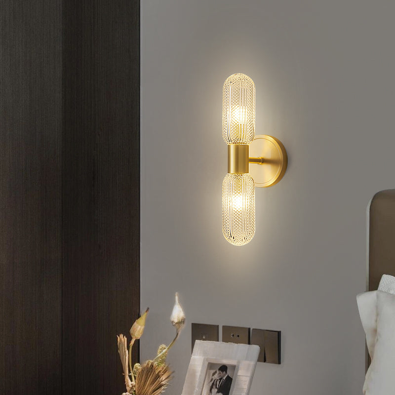 PLH LUX Bali Glass and Copper Wall Light with G9 Bulb