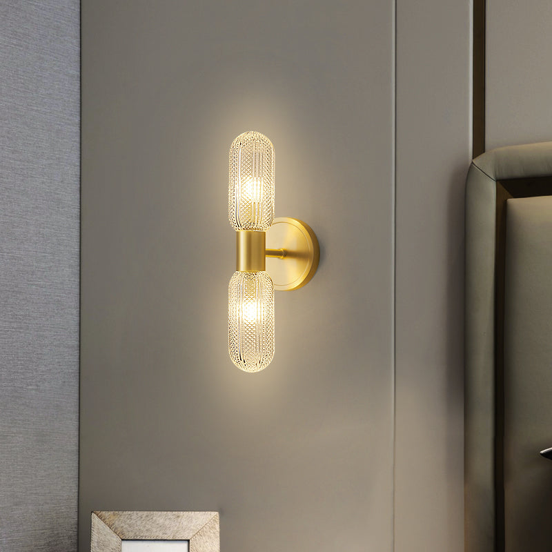 PLH LUX Bali Glass and Copper Wall Light with G9 Bulb