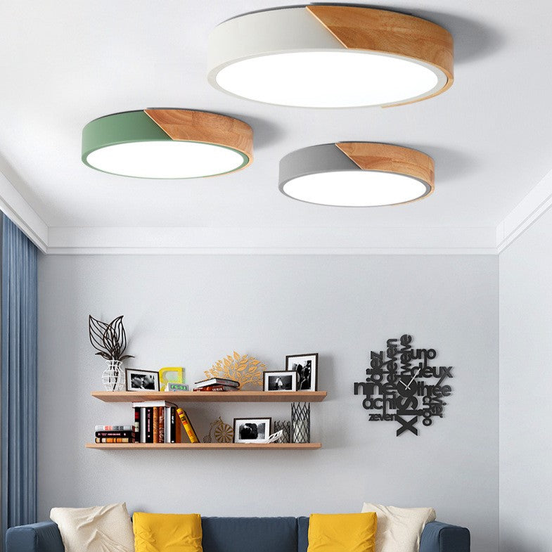PLH Wooden and Acrylic LED Ceiling Light Tri Tones with Remote Control
