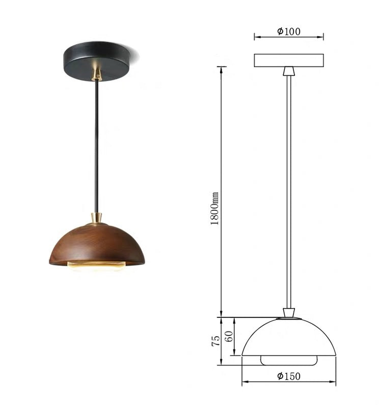 PLH ZURCH Pinewood Hanging Pendant Light