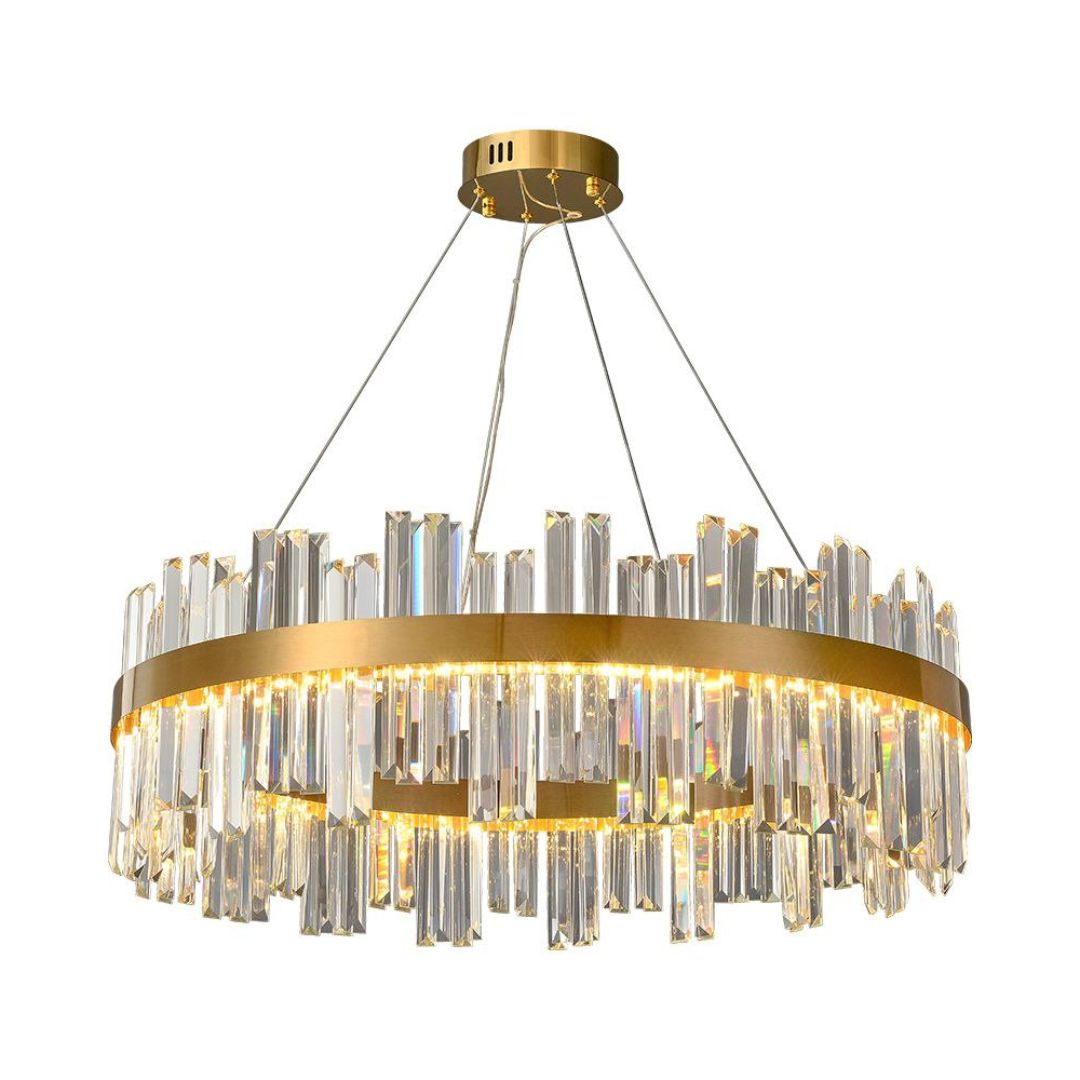 PLH LUX K9 Crystal Glass Living/Dining Chandelier Light with Brightness and Light Tone Control Remote Version