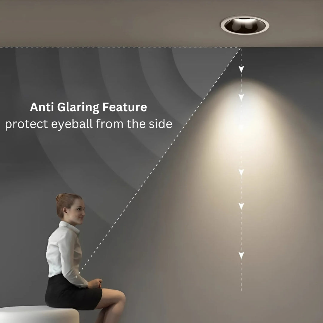 PLH Recessed Round COB Extra Thin Version Adjustable Angle Downlight 12W with OSRAM Luminaire