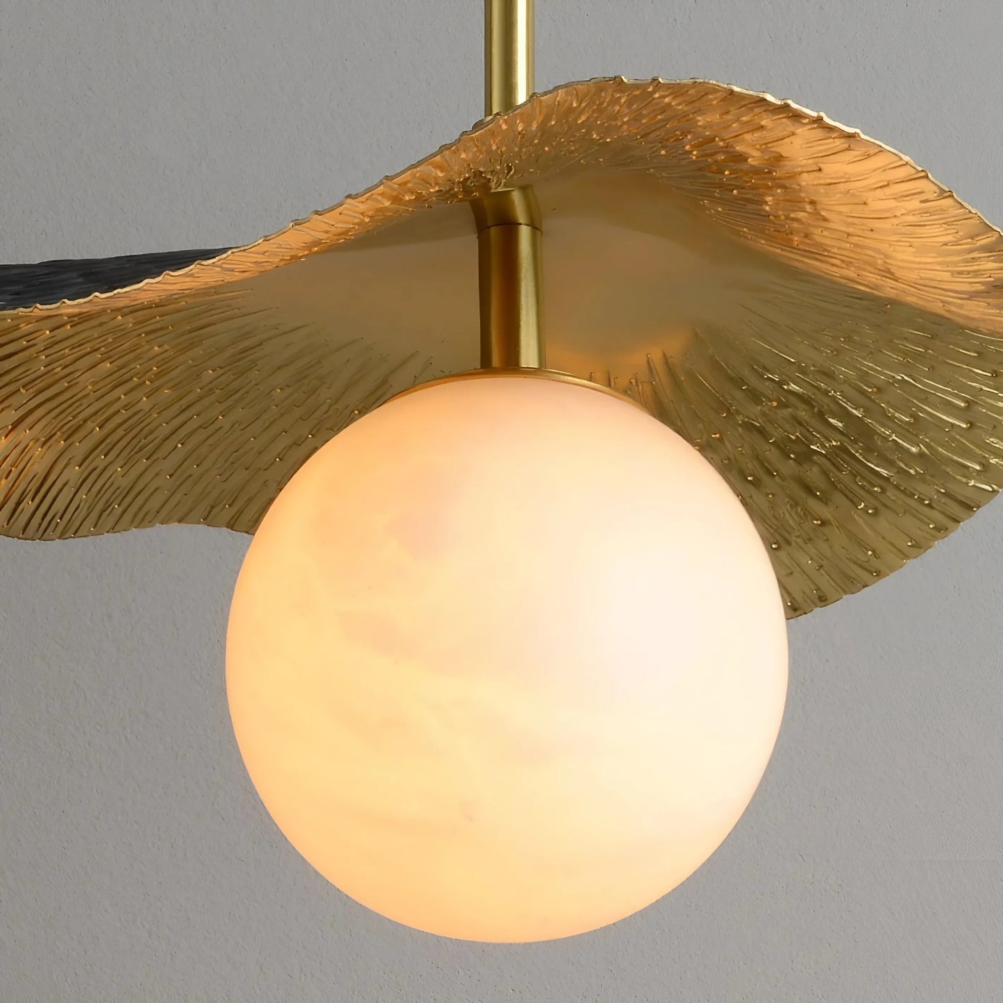 PLH Montera Alabaster and Brass Pendant Light with G9 Replaceable Light Bulb