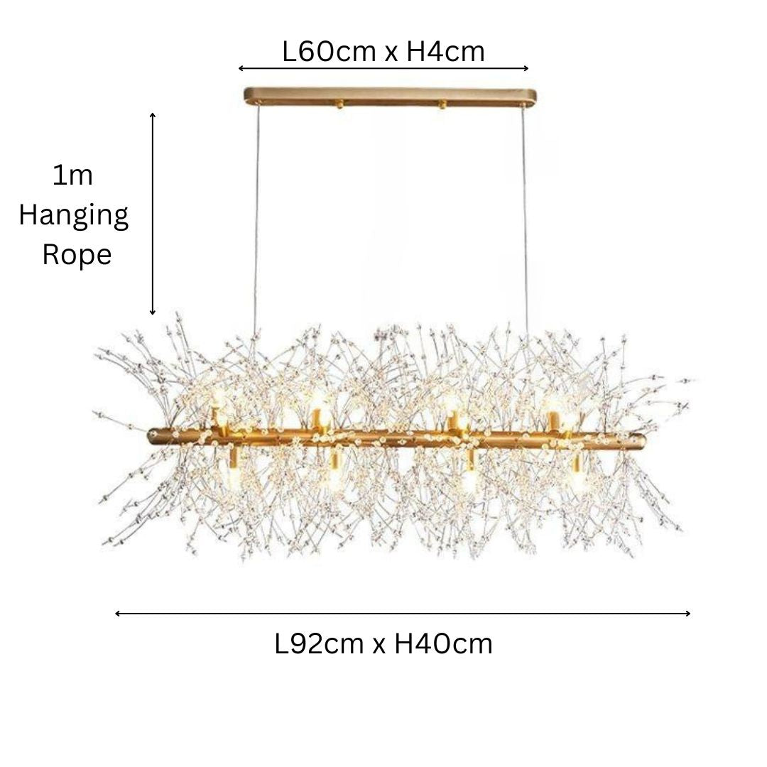 PLH NOSOYL Dandelion Crystal Chandelier Pendant Light with G9 Replaceable Bulb