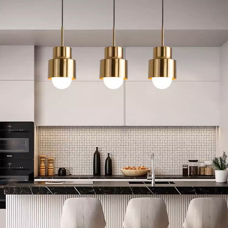 PLH MDRN Light Luxury Gold Bedroom Dining Pendant Light with E27 Replaceable Bulb