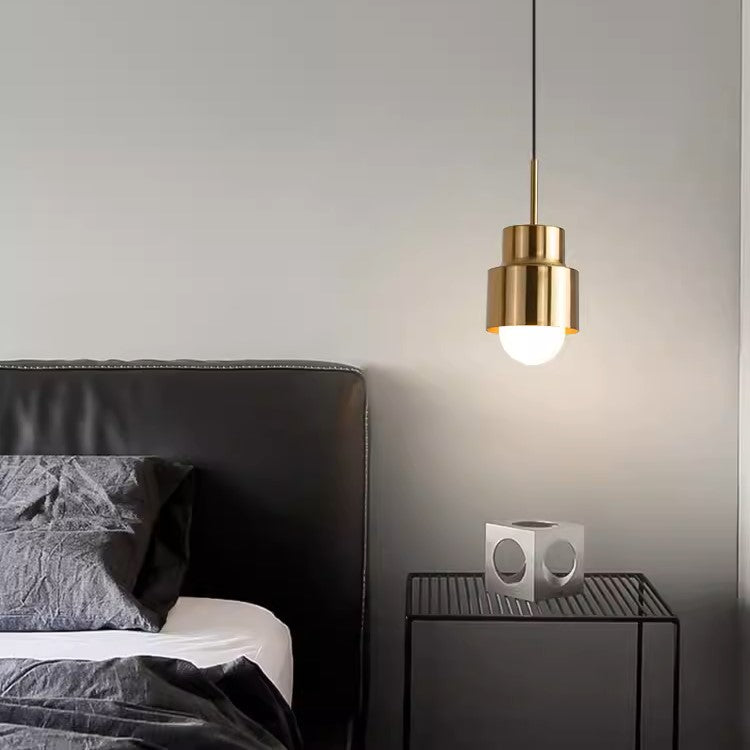 PLH MDRN Light Luxury Gold Bedroom Dining Pendant Light with E27 Replaceable Bulb