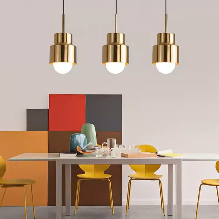 PLH MDRN Light Luxury Gold Bedroom Dining Pendant Light with E27 Replaceable Bulb