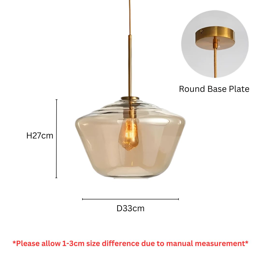 PLH MOFAS Diamond Shape Amber Sapphire Glass Pendant Light