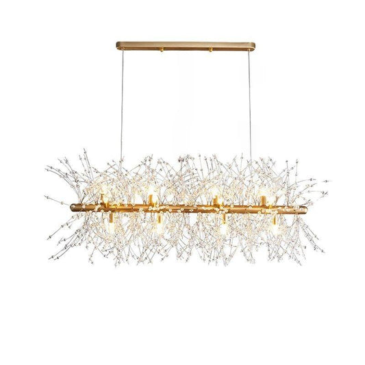 PLH NOSOYL Dandelion Crystal Chandelier Pendant Light with G9 Replaceable Bulb