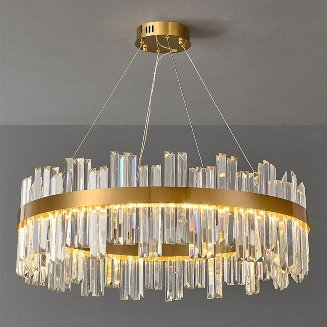 PLH LUX K9 Crystal Glass Living/Dining Chandelier Light with Brightness and Light Tone Control Remote Version