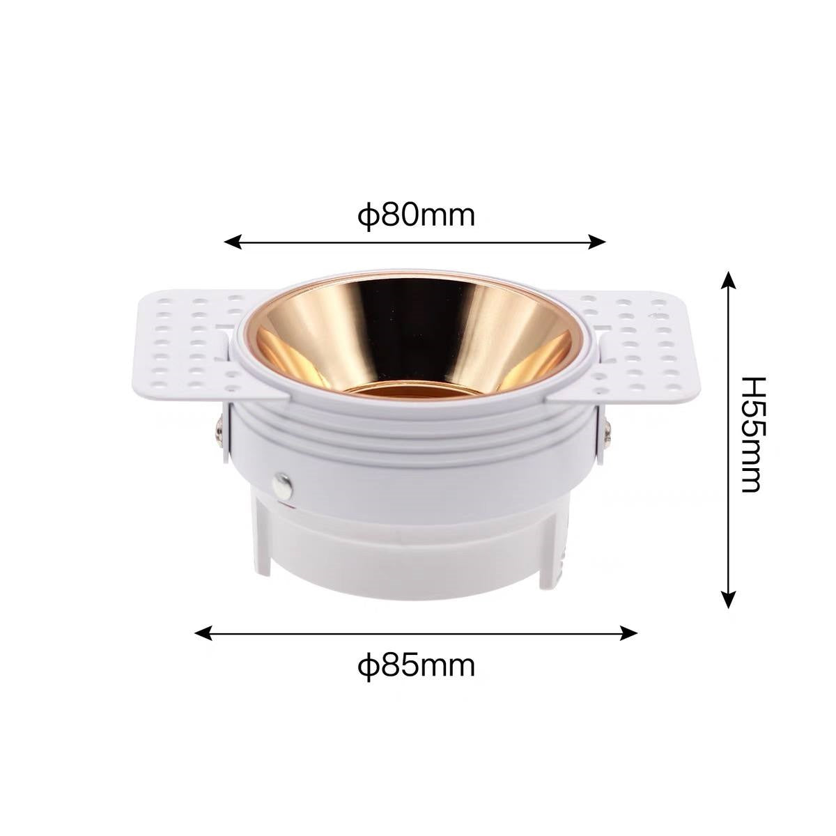 PLH Recessed Trimless LED Halogen GU10/MR16 Light Bulb Casing