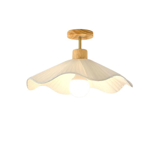 PLH NORDIC Creamy Petal Cloth Corridor Ceiling Light with E27 Tri Tone Light Bulb