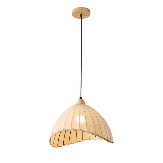 PLH Japanese Retro Rattan Wabi-Sabi Style Pendant Light with E27 Tri Tone Bulb