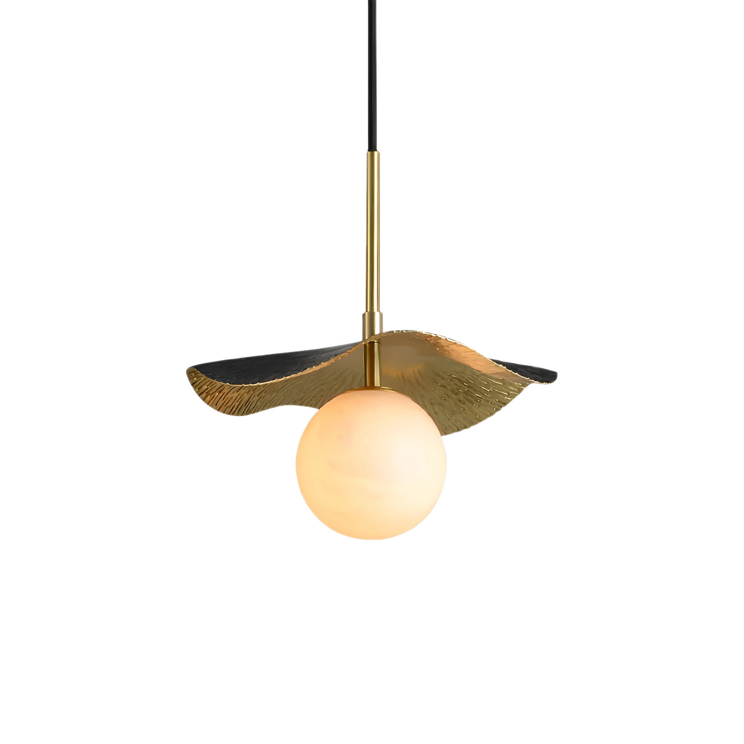 PLH Montera Alabaster and Brass Pendant Light with G9 Replaceable Light Bulb