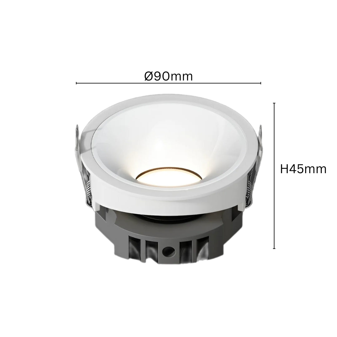 PLH Recessed Round COB Extra Thin Version Adjustable Angle Downlight 12W with OSRAM Luminaire