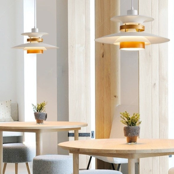 PLH Japanese Theme Scandinavian Walnut Wood Pendant Light