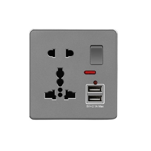 PLH Universal Multi-Purpose Power Socket Grey