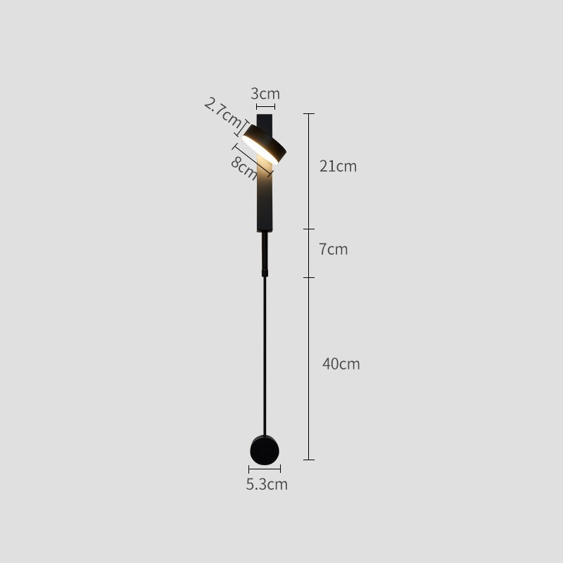 PLH LUX Copper Adjustable Angle Wall Light with Dial On/Off Warm/Daylight