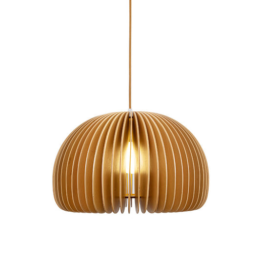 PLH Pumpkin Wooden Bali Style Pendant Light