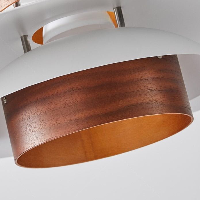 PLH Japanese Theme Scandinavian Walnut Wood Pendant Light