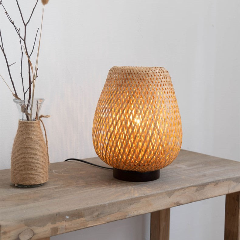 PLH BAMBOO Handmade Bali Style Table Lamp