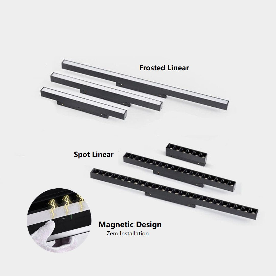 PLH Magnetic Track Light System with D48V Safety Voltage OSRAM Light Fittings and Recessed/Surface Track