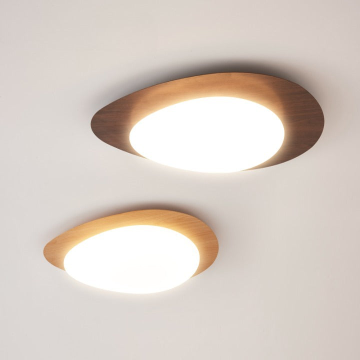 PLH PVC Steel Walnut Wooden Design LED Ceiling Light