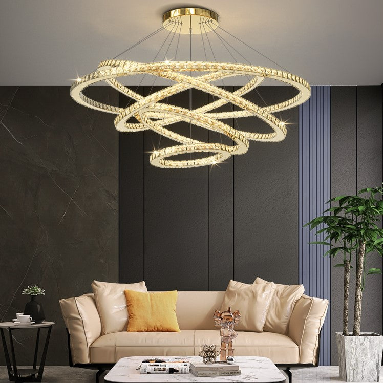 PLH Crystal Glass HALO Ring Pendant Light