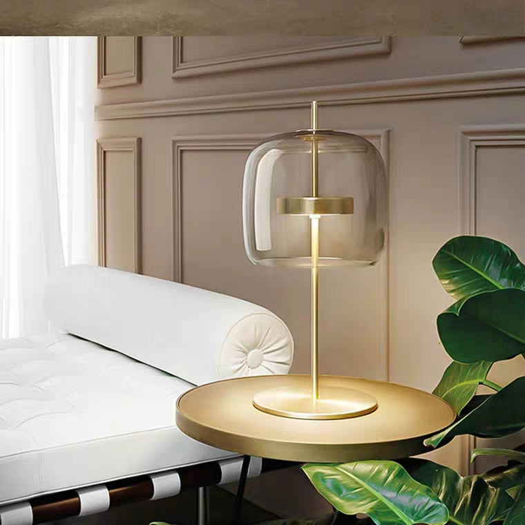 PLH LUX Nordic Designer Glass and Aluminium Table Lamp