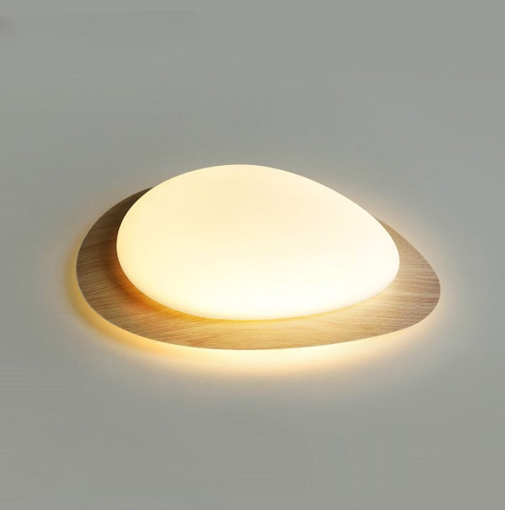 PLH PVC Steel Walnut Wooden Design LED Ceiling Light