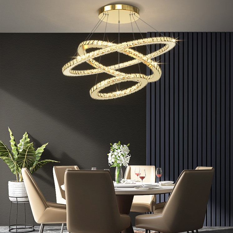 PLH Crystal Glass HALO Ring Pendant Light